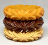 BB100 heavily carved leaves bakelite bangles